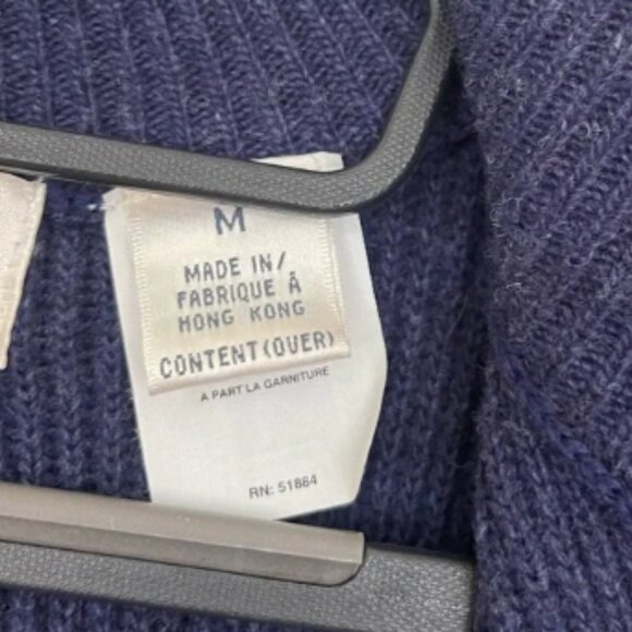 Patagonia Rare Vintage Wool Men's Navy Drivers knit Zip-Up Jacket Sweater Medium - Picture 3 of 10